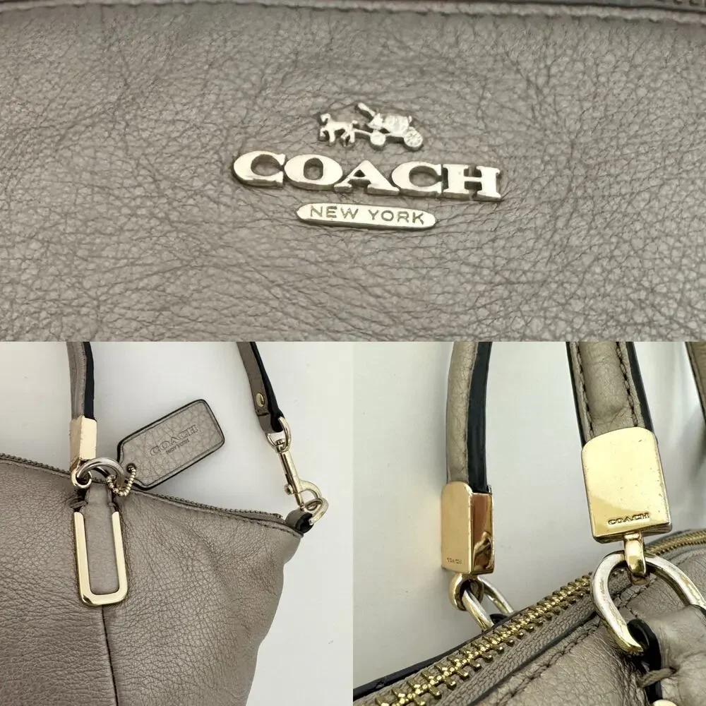 Coach Kelsey Metallic Pebble Leather Crossbody Satchel Bag F34493